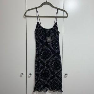 Black Bandana Print Slip Dress